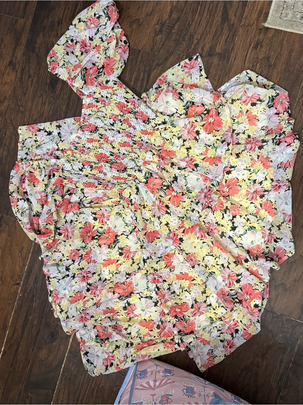 entro Floral Maxi Dress in Coral, Yellow & White